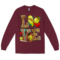 Burgundy love softball Long Sleeve Tee - Zillion Design Studio