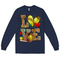 Navy love softball Long Sleeve Tee - Zillion Design Studio