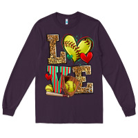 Plum love softball Long Sleeve Tee - Zillion Design Studio