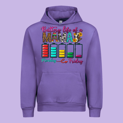 Battery Life Of A Mama Urban Hoodie Designed By Bundleandbundleshop
