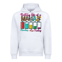 White Battery Life Of A Mama Urban Hoodie - BundleAndBundleShop