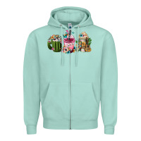 Seafoam mexican day of the dead coffee cups Zipper Hoodie - FaDigitalArtStudio