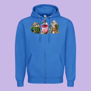Mexican Day Of The Dead Coffee Cups Zipper Hoodie Designed By Fadigitalartstudio