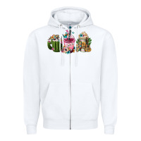 White mexican day of the dead coffee cups Zipper Hoodie - FaDigitalArtStudio