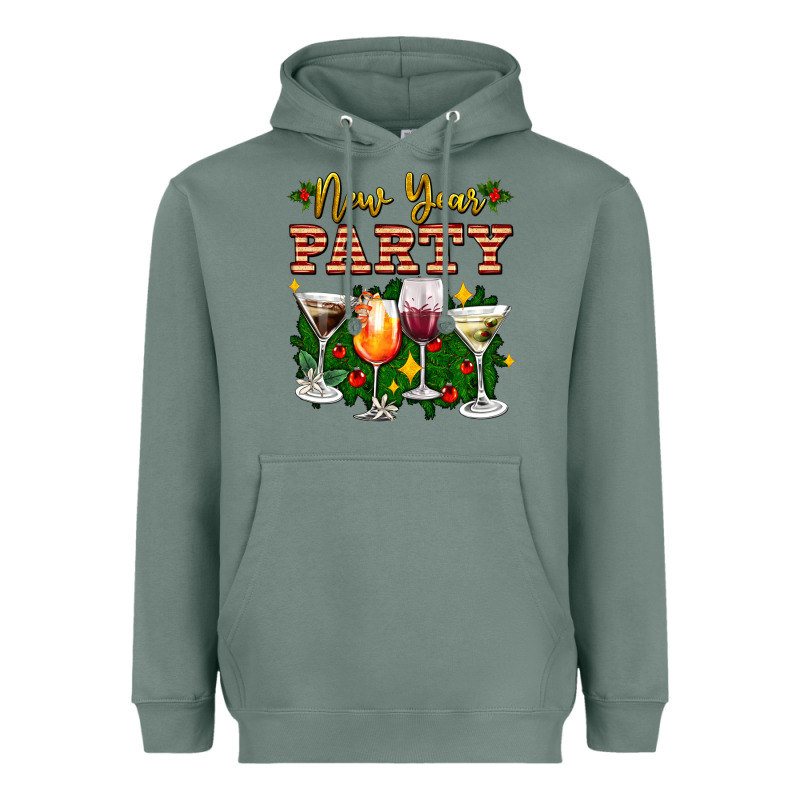 New Year Party Christmas Coctail Heavyweight Hoodie by AdoDesignShop | Teevron