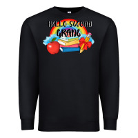 Black back to school hello second grade 3200x2400 Premium Sweatshirt - AdoDesignShop