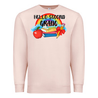 Pale Pink back to school hello second grade 3200x2400 Premium Sweatshirt - AdoDesignShop