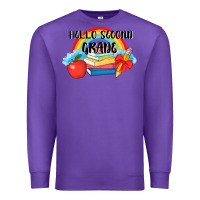 Purple back to school hello second grade 3200x2400 Premium Sweatshirt - AdoDesignShop