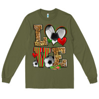 Army Green love soccer Long Sleeve Tee - Zillion Design Studio