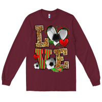 Burgundy love soccer Long Sleeve Tee - Zillion Design Studio