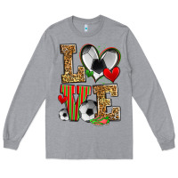 Heather Grey love soccer Long Sleeve Tee - Zillion Design Studio