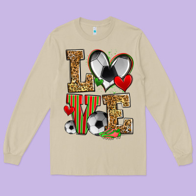 Love Soccer Long Sleeve Tee Designed By Zillion Design Studio