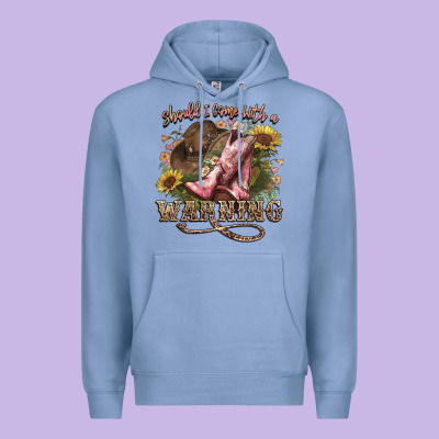 Shouldve Come With A Warning Boots  Cowboy Premium Hoodie Designed By Nancycooperartshop