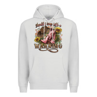 Dove Grey shouldve come with a warning boots  cowboy Premium Hoodie - NancyCooperArtShop