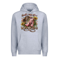 Heather Grey shouldve come with a warning boots  cowboy Premium Hoodie - NancyCooperArtShop