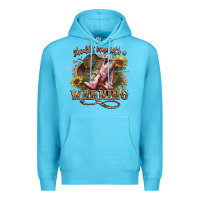 Ocean Blue shouldve come with a warning boots  cowboy Premium Hoodie - NancyCooperArtShop