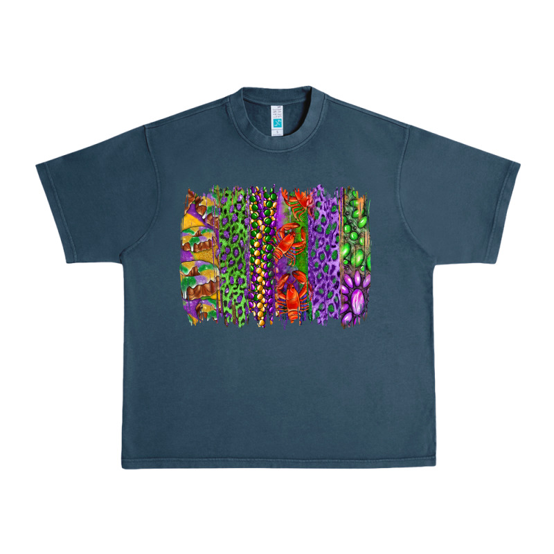 Mardi Gras Brush Strokes King Cake And Craw Fish Urban Heavy Tee by RanaPortraitStore | Teevron