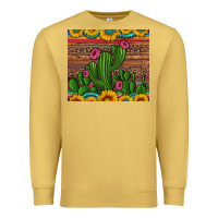 Antique Gold sunflowers turquoise serape cactus tumbler Premium Sweatshirt - Artiststas