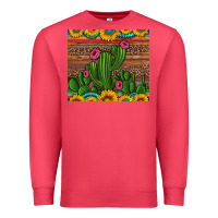 Cardinal sunflowers turquoise serape cactus tumbler Premium Sweatshirt - Artiststas