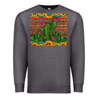 Charcoal Heather sunflowers turquoise serape cactus tumbler Premium Sweatshirt - Artiststas
