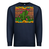Navy sunflowers turquoise serape cactus tumbler Premium Sweatshirt - Artiststas