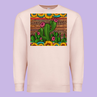 Sunflowers Turquoise Serape Cactus Tumbler Premium Sweatshirt Designed By Artiststas