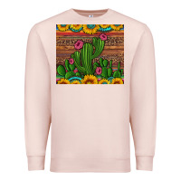 Pale Pink sunflowers turquoise serape cactus tumbler Premium Sweatshirt - Artiststas
