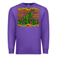 Purple sunflowers turquoise serape cactus tumbler Premium Sweatshirt - Artiststas
