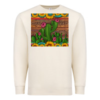 Sandshell sunflowers turquoise serape cactus tumbler Premium Sweatshirt - Artiststas