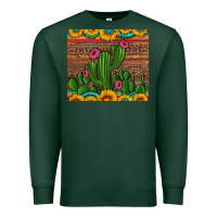 Sports Green sunflowers turquoise serape cactus tumbler Premium Sweatshirt - Artiststas