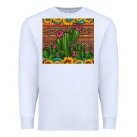 White sunflowers turquoise serape cactus tumbler Premium Sweatshirt - Artiststas