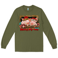 Army Green merry pig mas Long Sleeve Tee - RanaPortraitStore