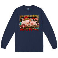 Navy merry pig mas Long Sleeve Tee - RanaPortraitStore