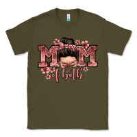 Army Green mom of both messy bun Classic Tee - Zillion Design Studio