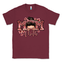 Burgundy mom of both messy bun Classic Tee - Zillion Design Studio