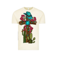 Vintage Arctic Gemstone Cross With Cactus Vintage Tee - RanaPortraitStore