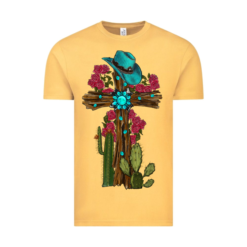 Gemstone Cross With Cactus Vintage Tee by RanaPortraitStore | Teevron