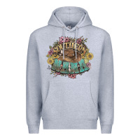 Heather Grey southern nana western flowers Premium Hoodie - NancyCooperArtShop