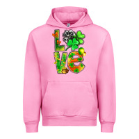 Fuchsia Pink St.Patrick Love With Clover Urban Hoodie - BundleAndBundleShop