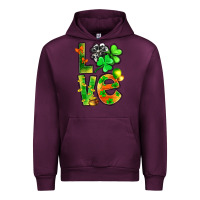Mauve Wine St.Patrick Love With Clover Urban Hoodie - BundleAndBundleShop