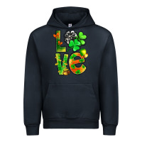 Navy St.Patrick Love With Clover Urban Hoodie - BundleAndBundleShop