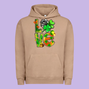 St.patrick Love With Clover Urban Hoodie Designed By Bundleandbundleshop
