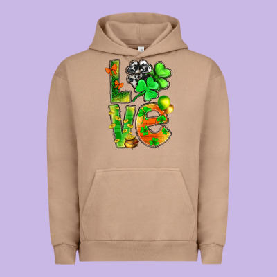 St.patrick Love With Clover Urban Hoodie Designed By Bundleandbundleshop