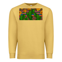 Antique Gold sunflowers and cactus license plate Premium Sweatshirt - Artiststas