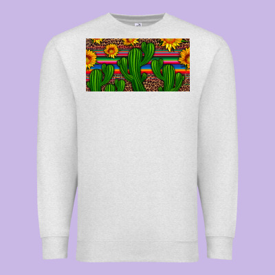 Sunflowers And Cactus License Plate Premium Sweatshirt Designed By Artiststas