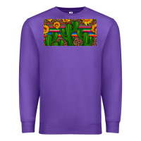 Purple sunflowers and cactus license plate Premium Sweatshirt - Artiststas