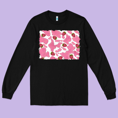 Distressed Strawberry Milkshake Cowhide Long Sleeve Tee Designed By Ranaportraitstore