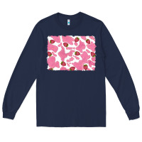 Navy distressed strawberry milkshake cowhide Long Sleeve Tee - RanaPortraitStore
