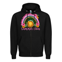 Black summer vibes  rainbow Zipper Hoodie - HRA Design Shop