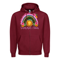 Burgundy summer vibes  rainbow Zipper Hoodie - HRA Design Shop